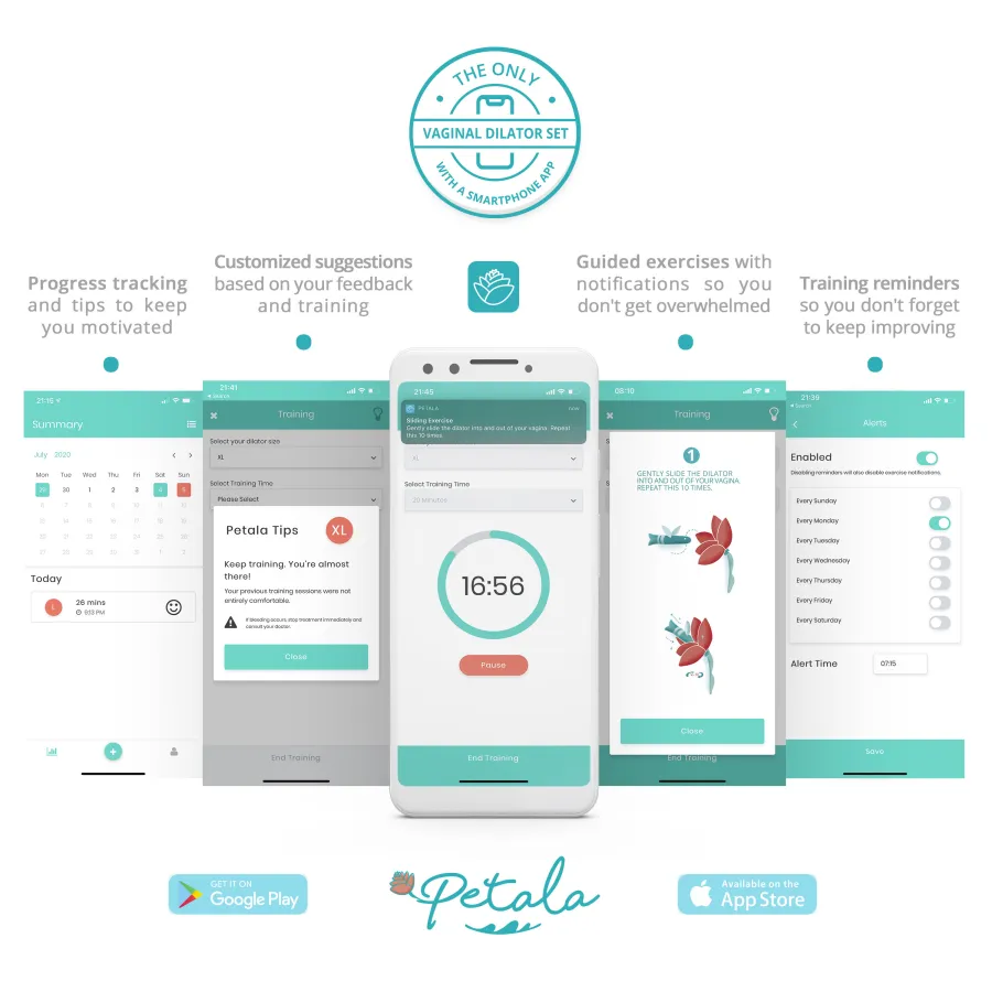 Petala companion app — progress tracking, guided exercises, reminders